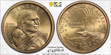 2000-P SAC$1 Wounded Eagle, FS-901 MS65