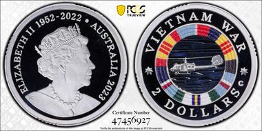 2023-C $2 Vietnam War Colorized  Ag PR69DCAM