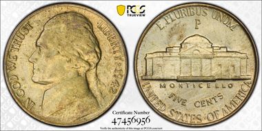 1942-P 5C Silver MS63