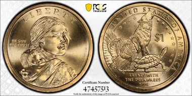 2013-P $1 Native American, Position B MS67
