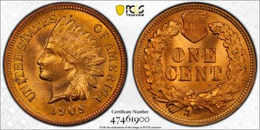 1909 1C Indian MS64RD