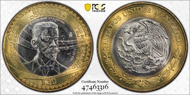 2013-Mo 20 Peso Belisario Dominguez MS62