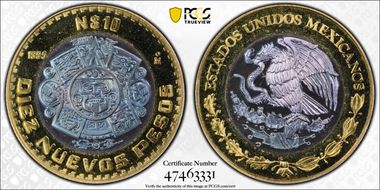 1995-Mo 10 Peso PR67CAM