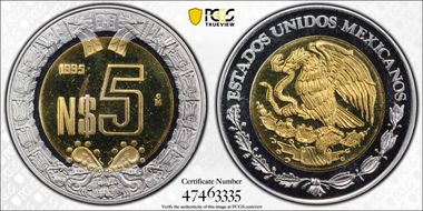 1995-Mo 5 Peso PR67