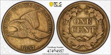 1857 1C Flying Eagle VF25