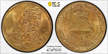 1947-Mo Medal Grove-553b AE Battle of Chapultepec MS65