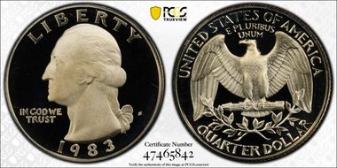 1983-S 25C PR70DCAM