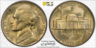 1943-D/D 5C RPM FS-501 MS67FS