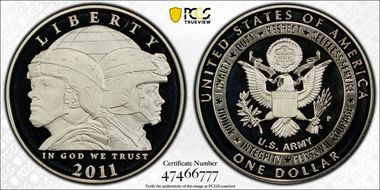 2011-P $1 United States Army PR69DCAM