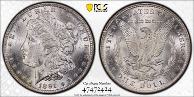 1891-CC $1 MS62