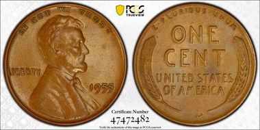 1955 1C Doubled Die Obverse N1BN