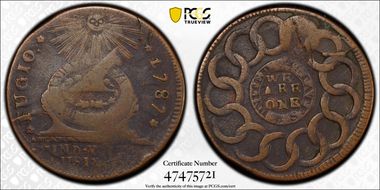 1787 Fugio 1C United States, 1 Over Horiz. 1 VG10BN
