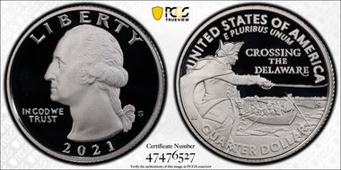 2021-S 25C Crossing the Delaware-Silver Limited Edition Proof Set PR70DCAM