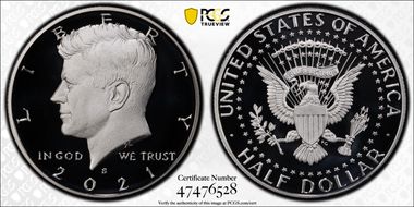 2021-S 50C Silver PR70DCAM