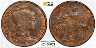 1900 10C Gad-277 F-136 MS62BN