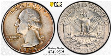 1964-D 25C AU55