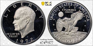 1972-S $1 Silver PR62DCAM