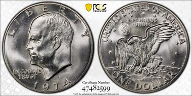 1974-S $1 Silver MS66