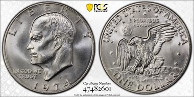 1974-S $1 Silver MS66