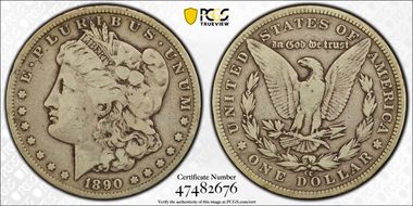 1890-CC $1 Tailbar VG10
