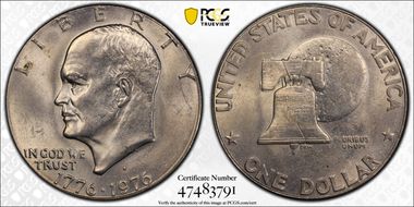 1976-D $1 Type 1 AU58