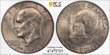 1976-D $1 Type 1 AU58