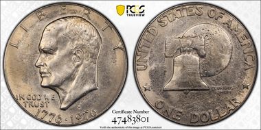 1976-D $1 Type 1 AU58