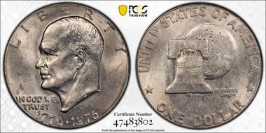 1976-D $1 Type 1 AU58