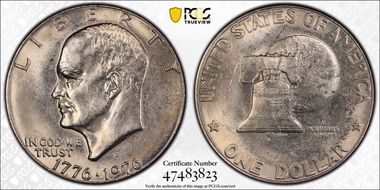 1976-D $1 Type 1 AU58