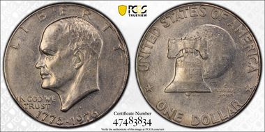 1976-D $1 Type 1 AU53