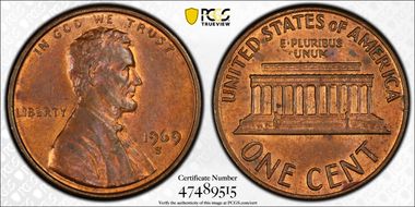 1969-S 1C MS62RB