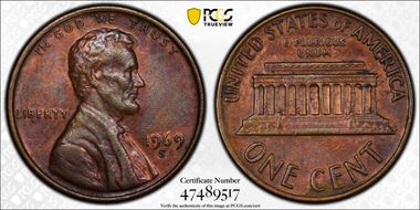 1969-S 1C AU53BN