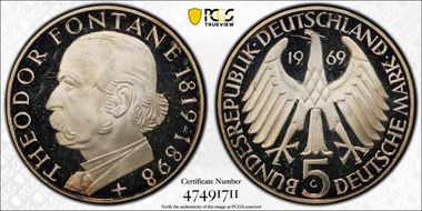 1969-G 5 Mk Fontane J-399 PR67DCAM