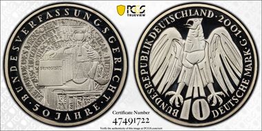 2000-G 10 Mk Federal Republic PR69DCAM