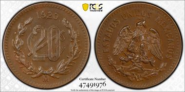 1920-Mo 20C KM-437 AU58BN