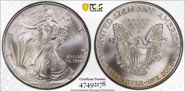 1995 $1 Silver Eagle MS69
