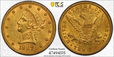 1907 $10 Liberty MS61
