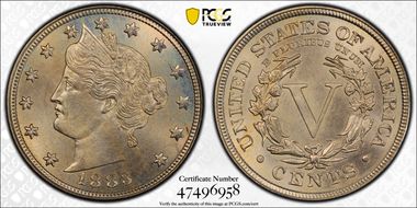 1883 5C With CENTS MS67