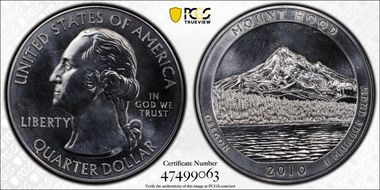 2010 25C Mount Hood NP 5 oz Silver MS66PL