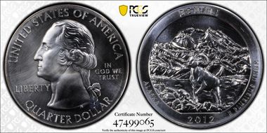 2012 25C Denali NP 5 oz Silver MS68PL