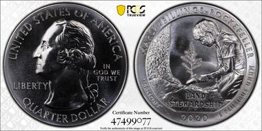 2020 25C Marsh-Billings Rockefeller NP 5 oz Silver MS69PL