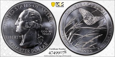 2020 25C Tallgrass Prairie NP 5 oz Silver MS68PL
