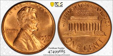 1962-D 1C MS65RD