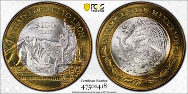 2007-Mo 100 P Nuevo Leon MS66