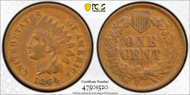1864 1C L on Ribbon XF40BN