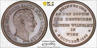 1888 Medal Visit to Vienna Bronzed AE SP64