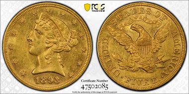 1893 $5 MS61