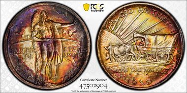 1938-S 50C Oregon MS67+