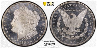 1880/9-S $1 VAM 11, 0/9 Overdate MS66+ DMPL