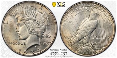 1934 $1 AU58